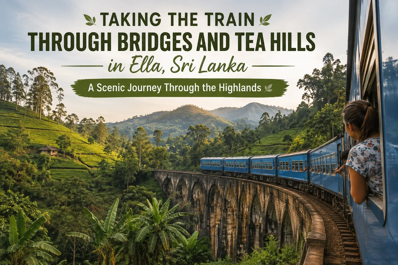 Taking the Train Through Bridges and Tea Hills in Ella, Sri Lanka: A Scenic Journey Through the Highlands