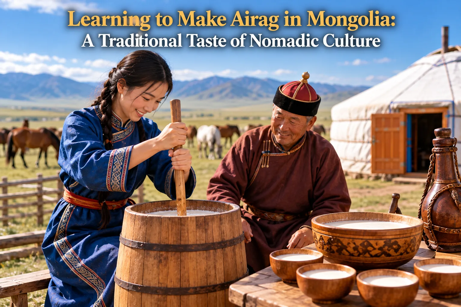 Learning to Make Airag in Mongolia: A Traditional Taste of Nomadic Culture