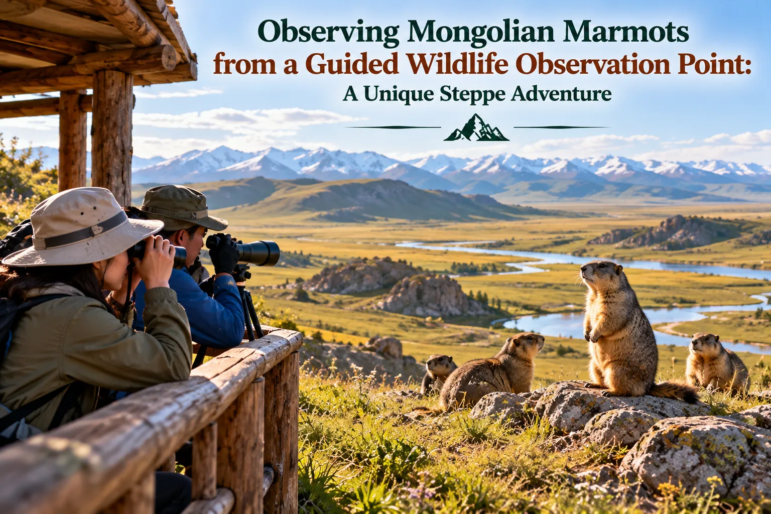 Observing Mongolian Marmots from a Guided Wildlife Observation Point: A Unique Steppe Adventure
